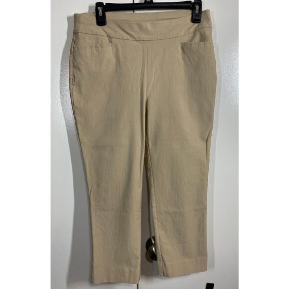 Chico's Crop Pull Up Pants Khaki Stretch Size 0.5 US SMALL - Picture 6 of 8